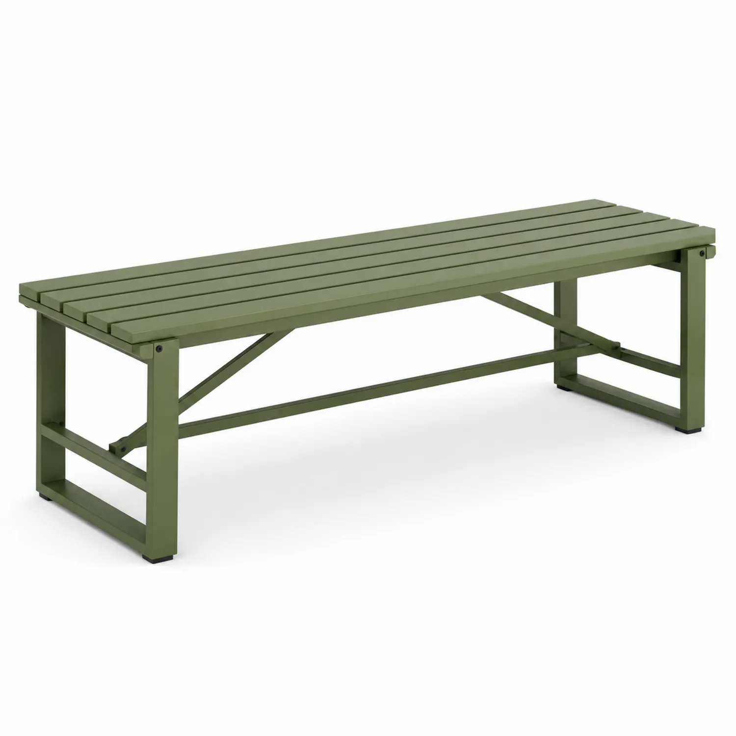 Panca da Giardino in Metallo Verde 120 cm