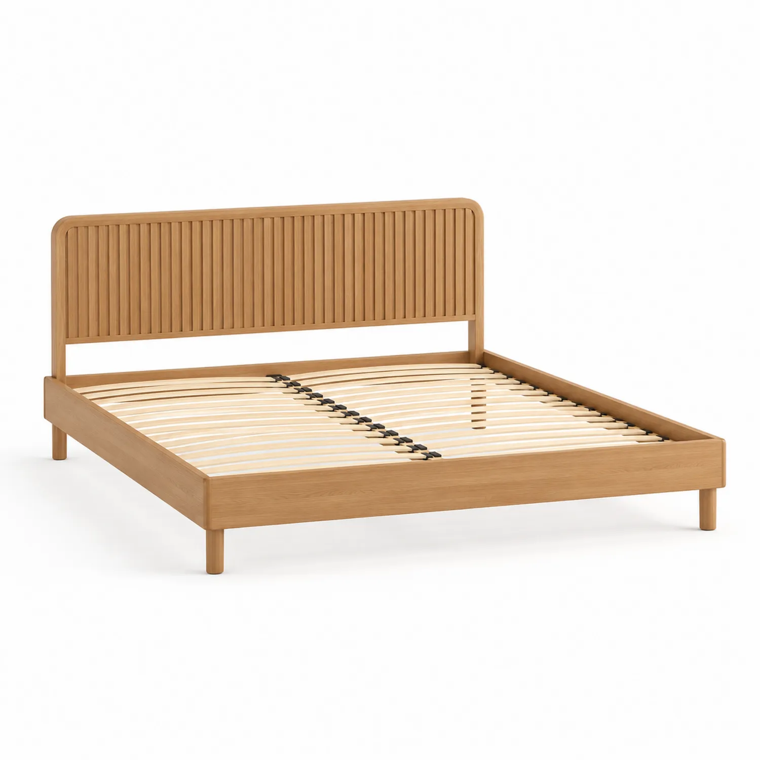 Letto matrimoniale in legno di rovere naturale 200x160 cm