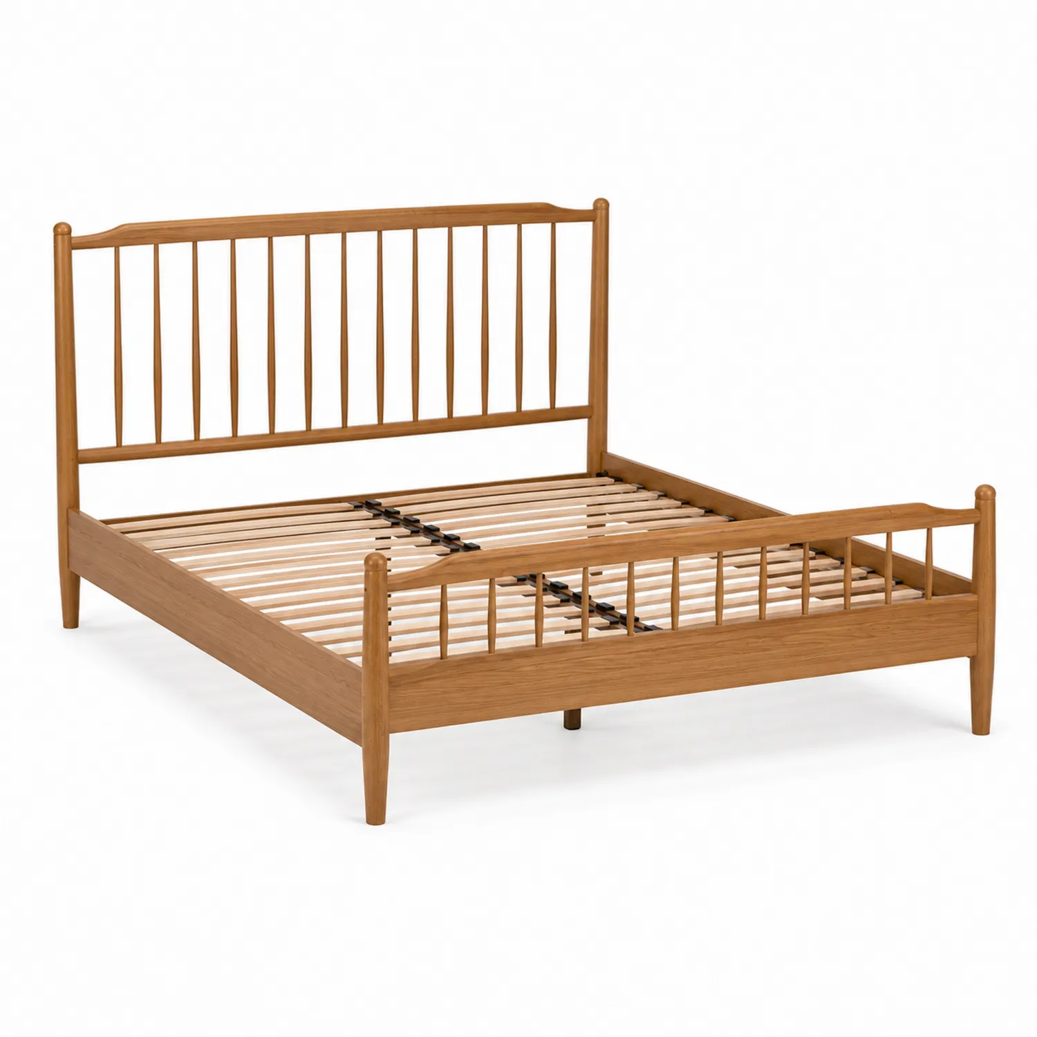 Letto Matrimoniale in Legno di Quercia con Testiera e Pediera