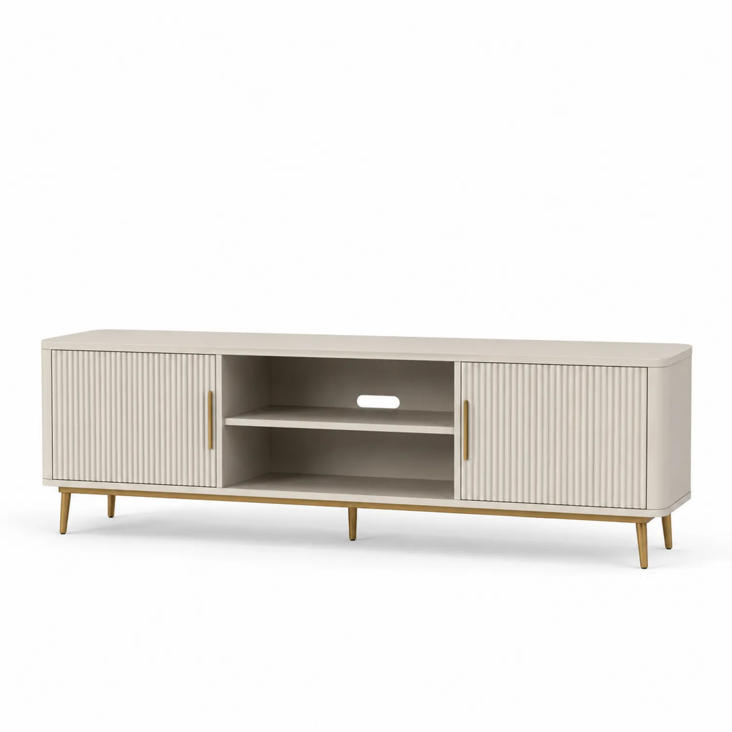 Mobile TV in MDF e Metallo Beige 180x40x55 cm