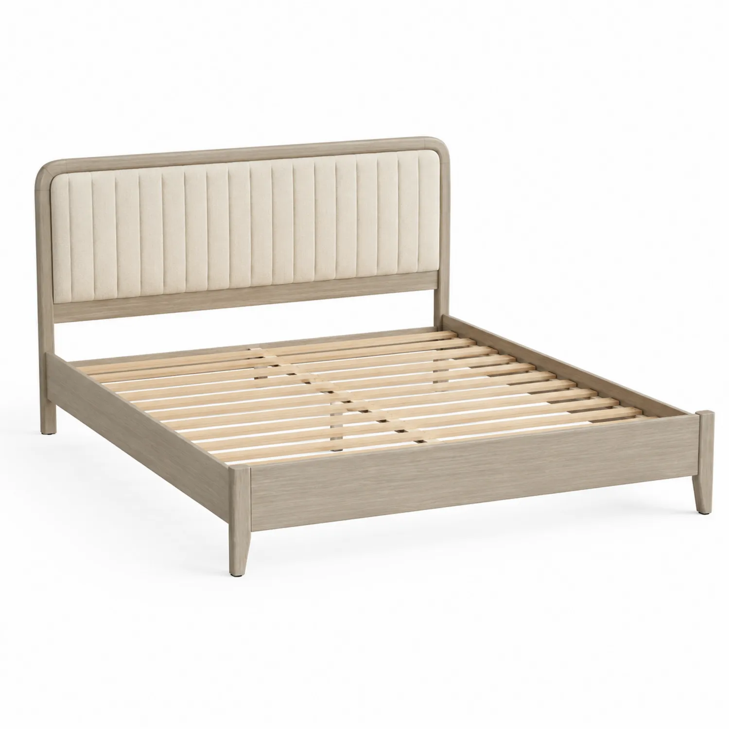 Letto matrimoniale in legno e microfibra 200x160 cm