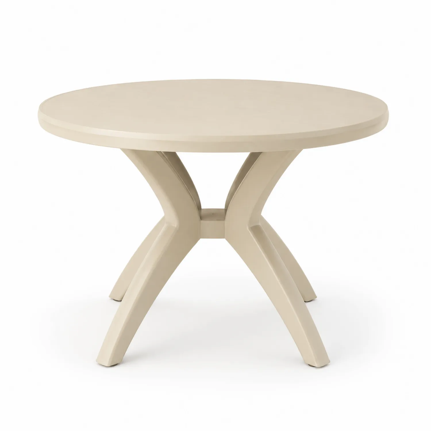 Tavolo rotondo in plastica beige diametro 120 cm