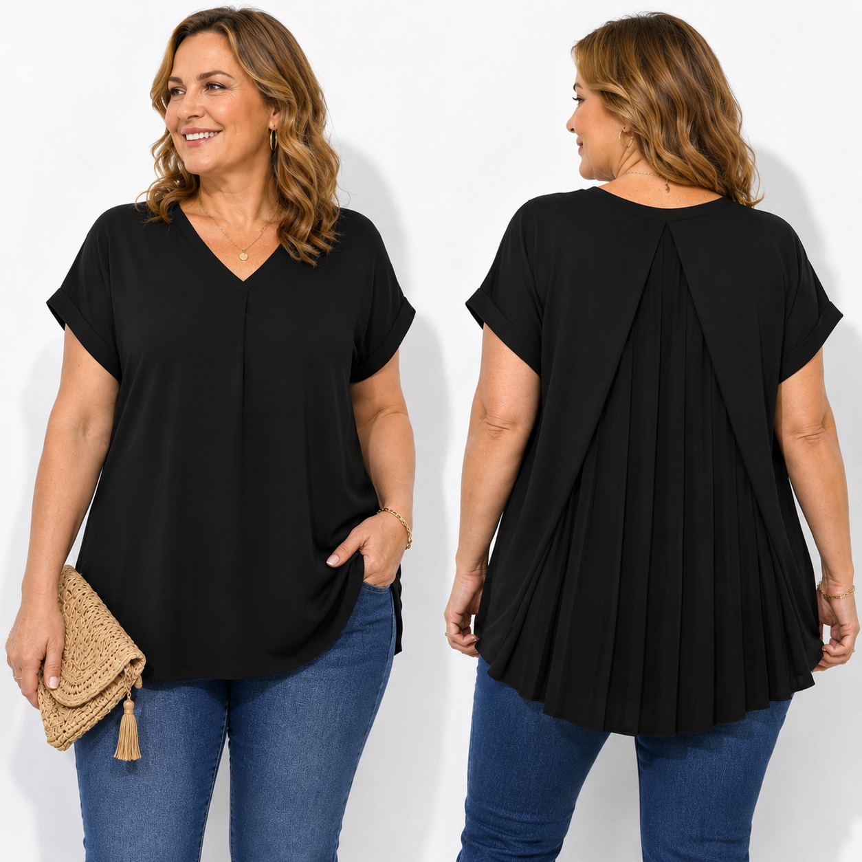 Relaxed fit without looking bulky Casual T-shirts for women that flatter the figure