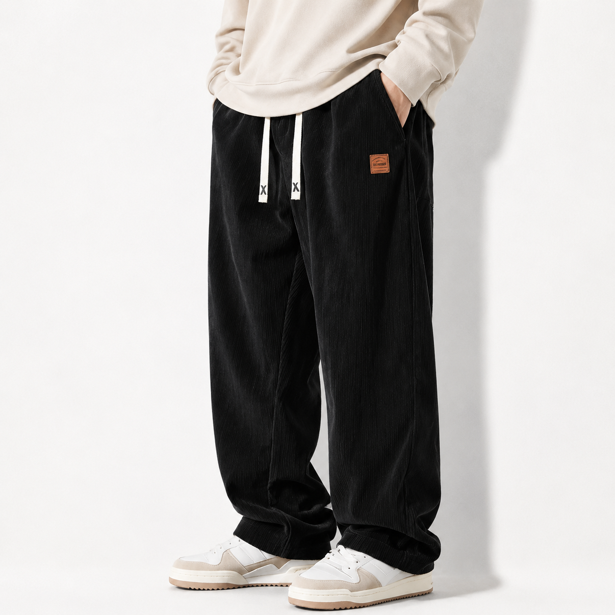 Men's Corduroy Straight-Leg Sweatpants