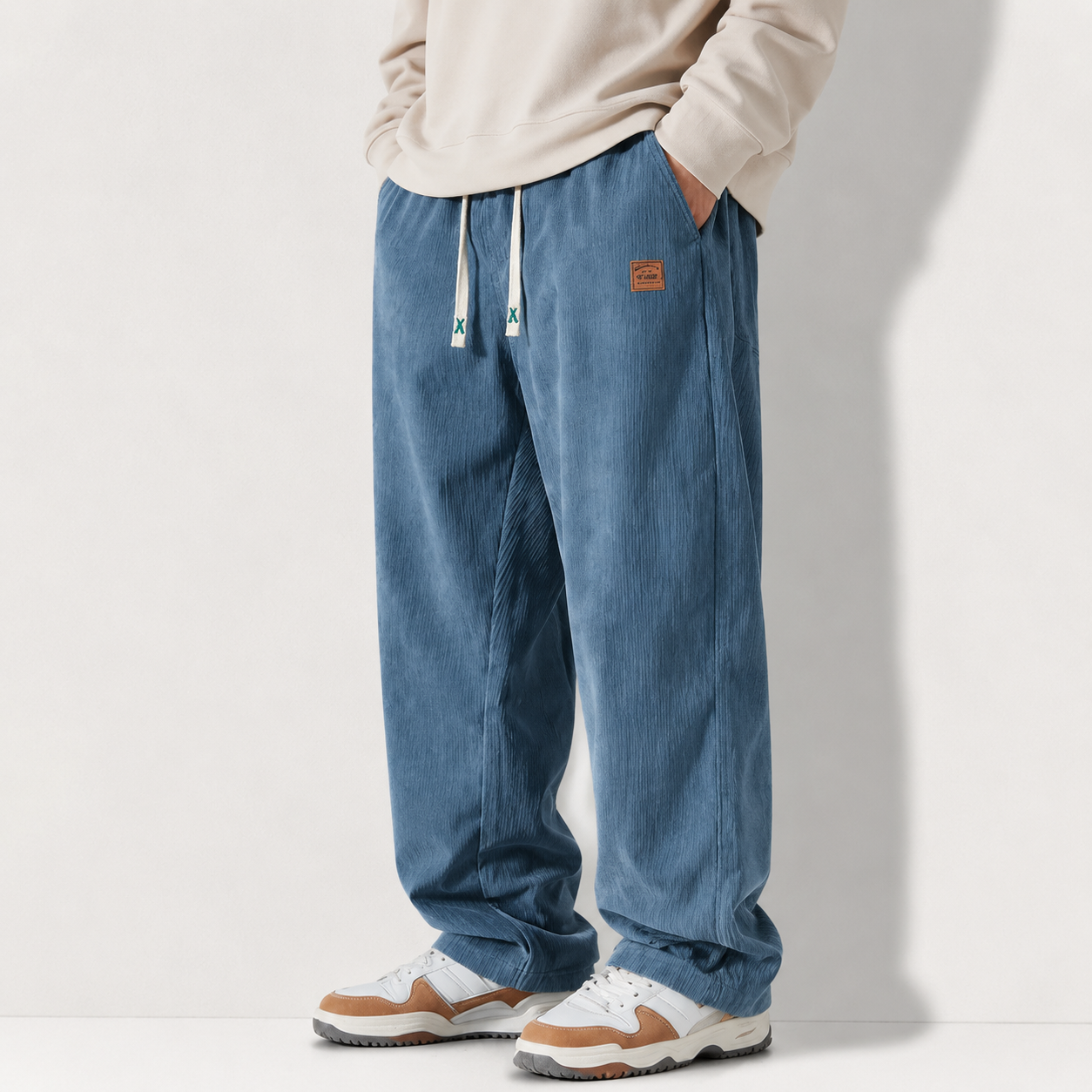 Men's Corduroy Straight-Leg Sweatpants