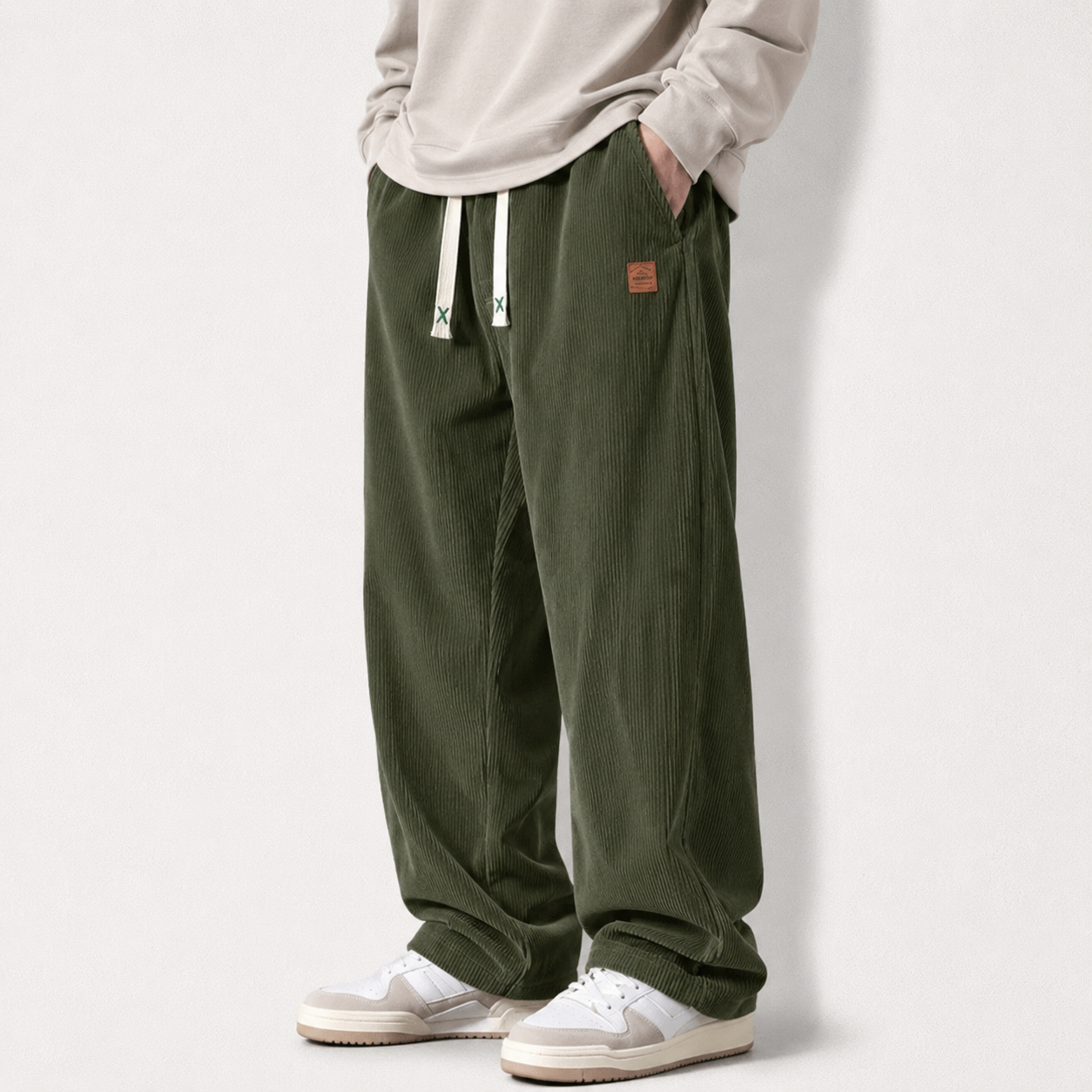 Men's Corduroy Straight-Leg Sweatpants