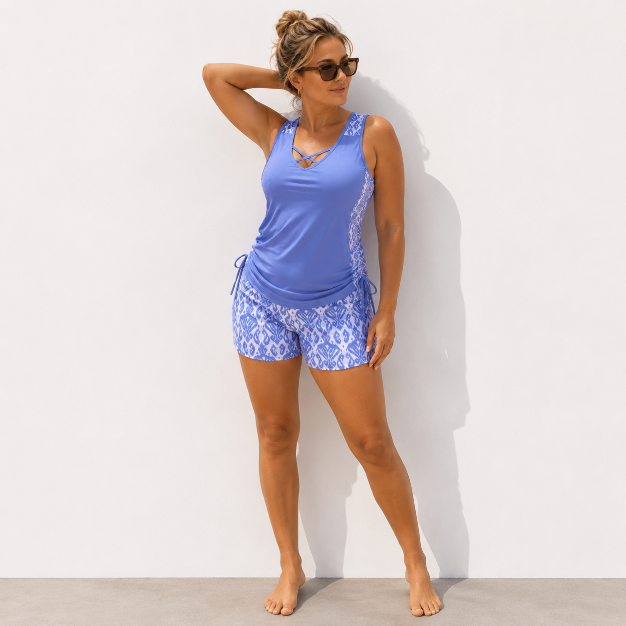 ⏰LAST DAY 60% OFF - Women's Tummy Control Tankini Set with Built-In Bra – Flattering Boho Swimwear with Shorts🔥 Buy 2 Free Shipping