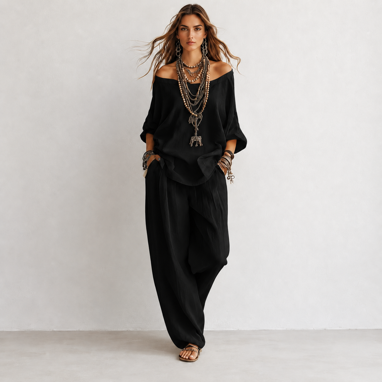 New Women's Cotton-Linen Set