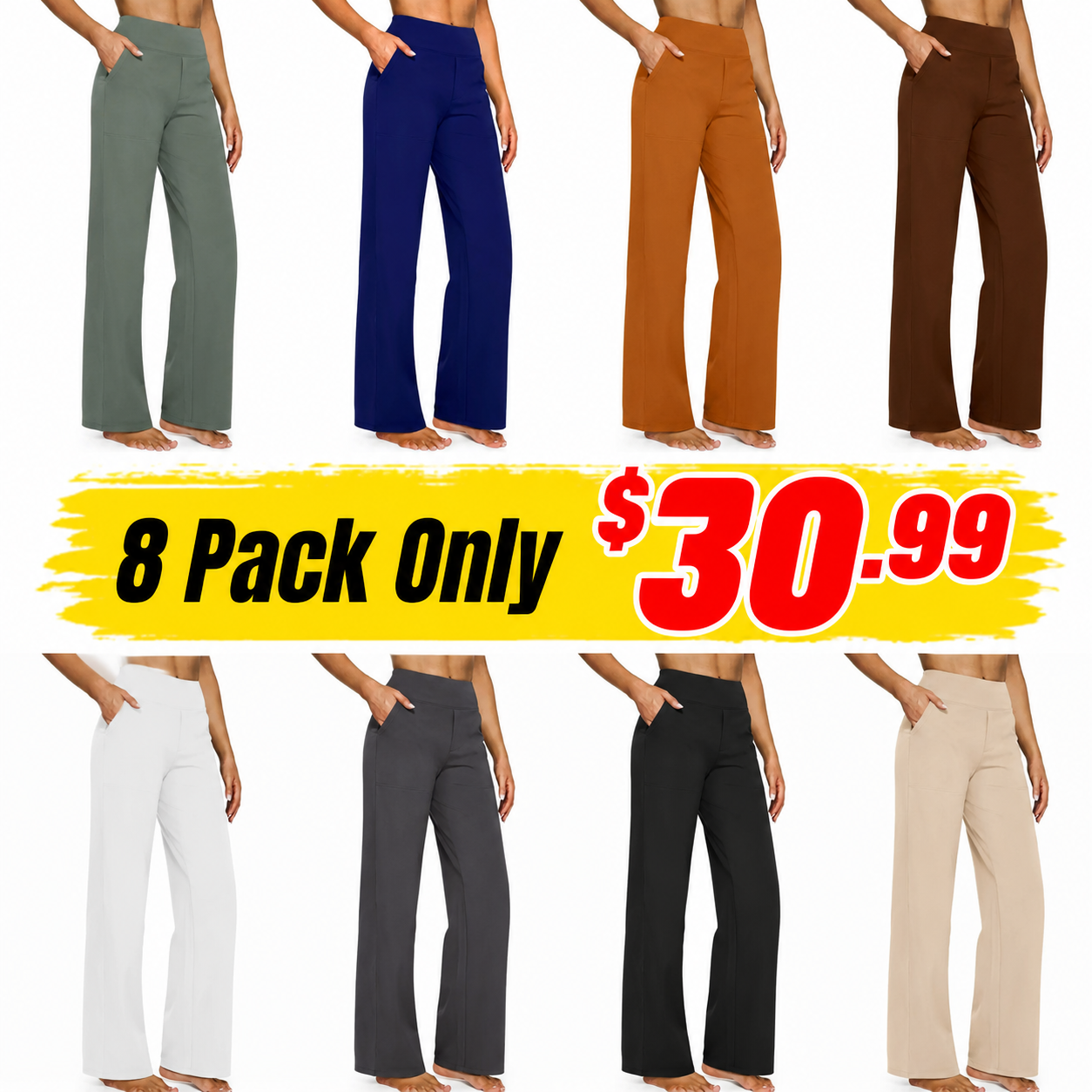 Women's Wide Leg Pants with Pockets