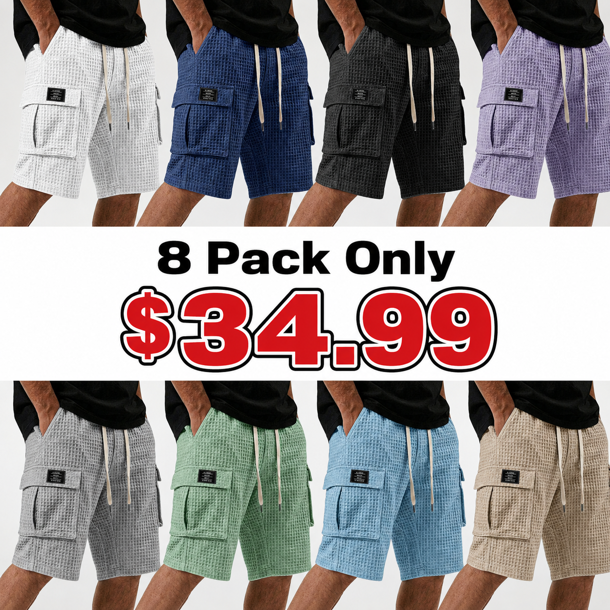 Men Can't Get Enough Of These Ultra-Breathable Waffle-Knit Cargo Shorts