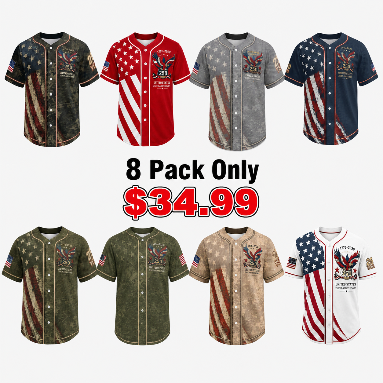 USA 250th Anniversary Baseball Jersey-women's