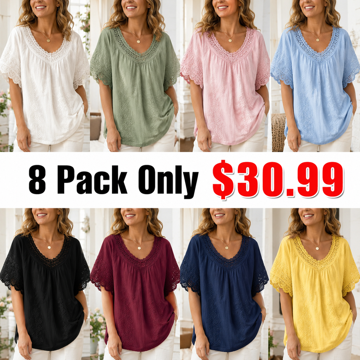 🔥CLEARANCE SALE🔥 Vintage Lace Summer Blouse