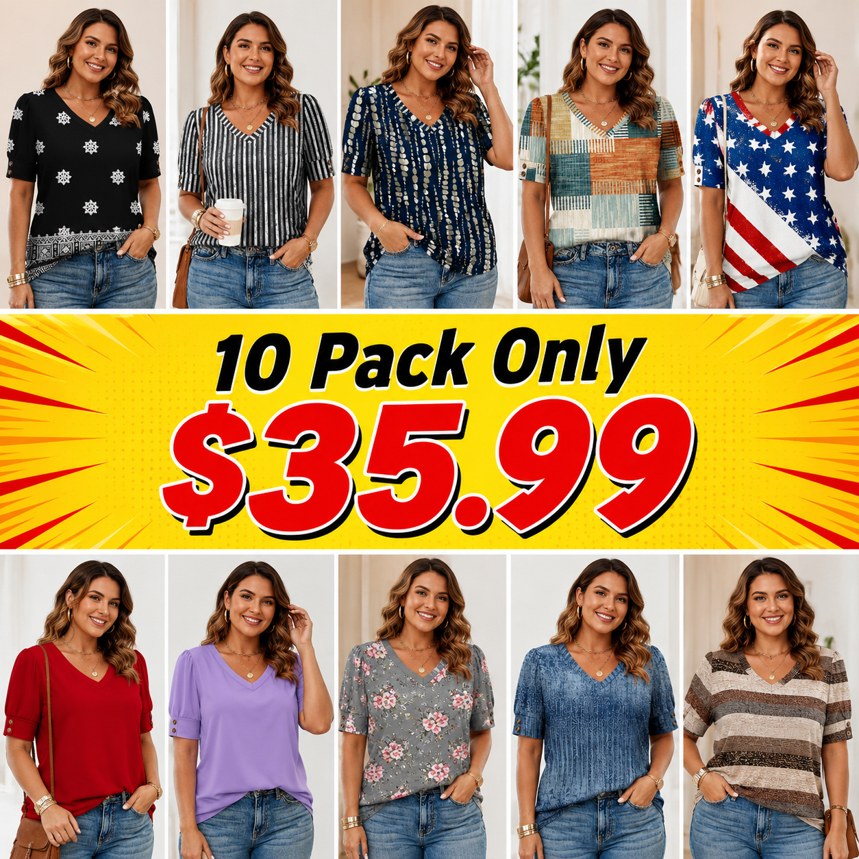 Womens Tops Short Sleeve Shirts Buttons V Neck Spring Fashion Summer Outfits Plus Size Blouses Dressy Casual