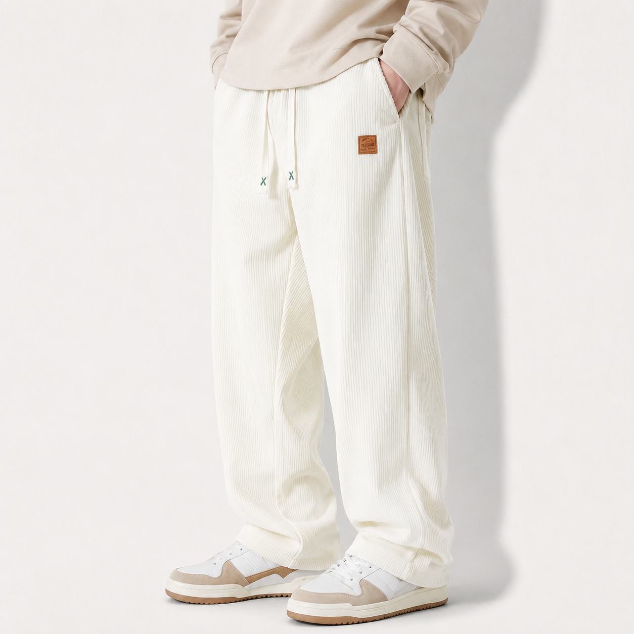 Men's Corduroy Straight-Leg Sweatpants