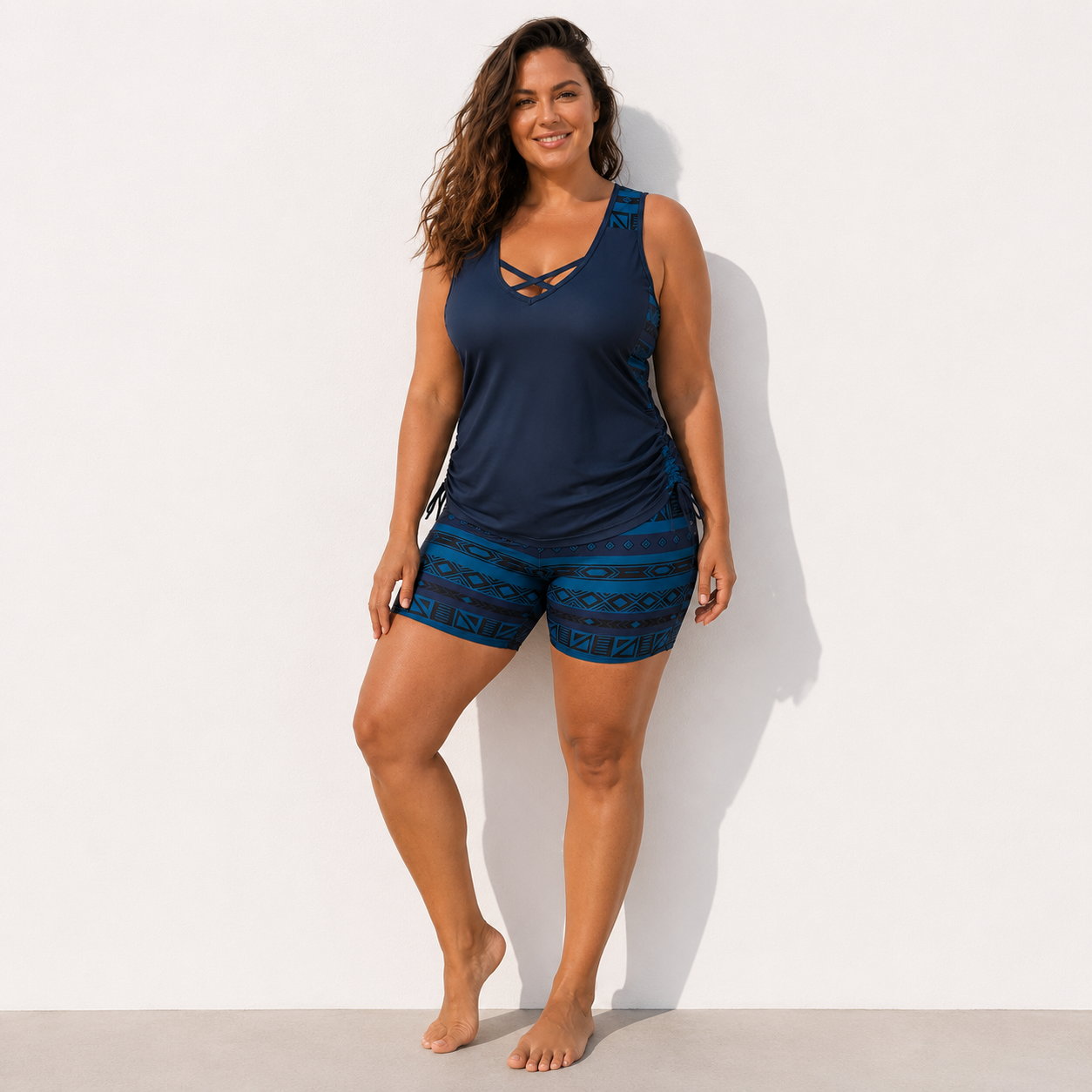⏰LAST DAY 60% OFF - Women's Tummy Control Tankini Set with Built-In Bra – Flattering Boho Swimwear with Shorts🔥 Buy 2 Free Shipping