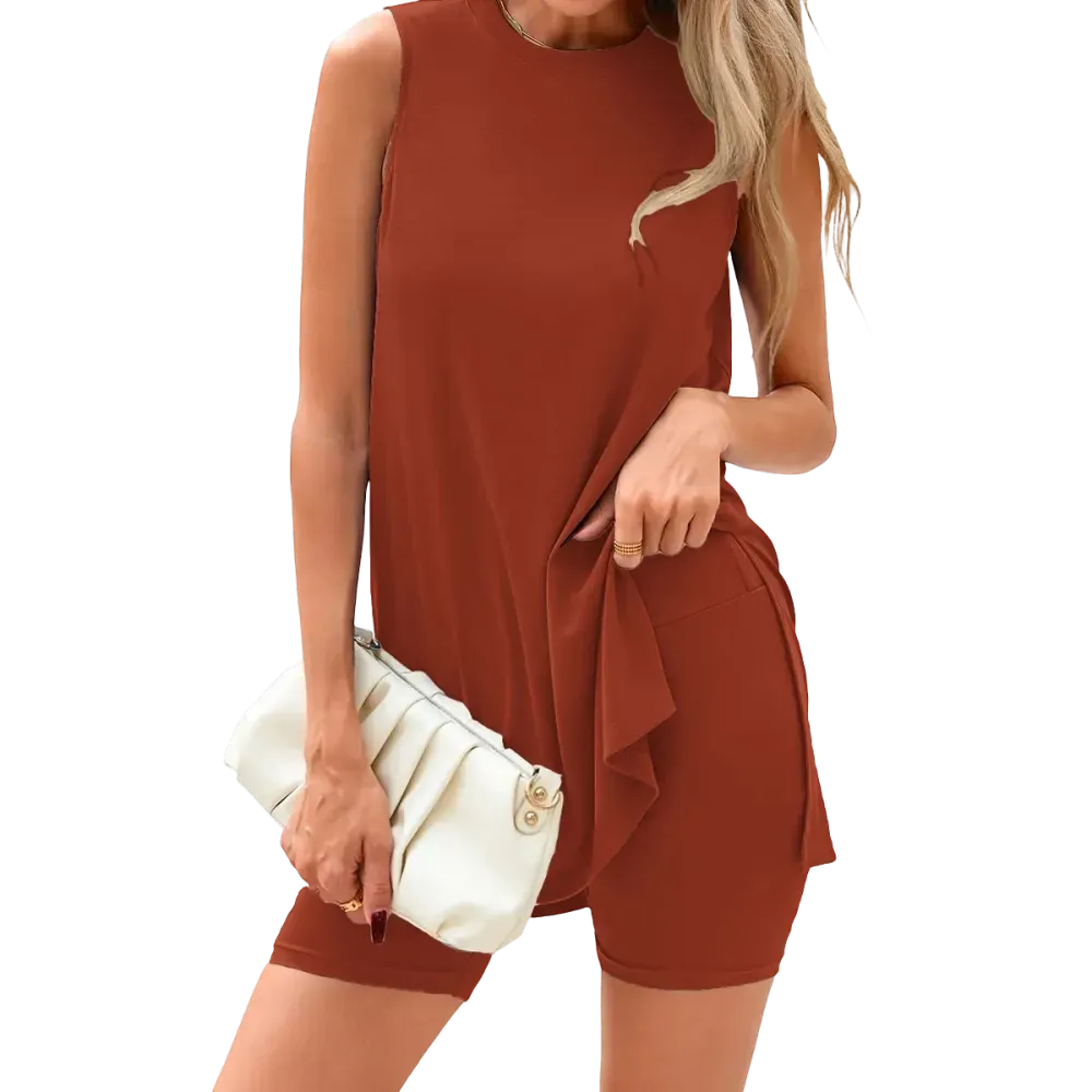Women's 2 Piece Sets Summer Matching Lounge Shorts Set
