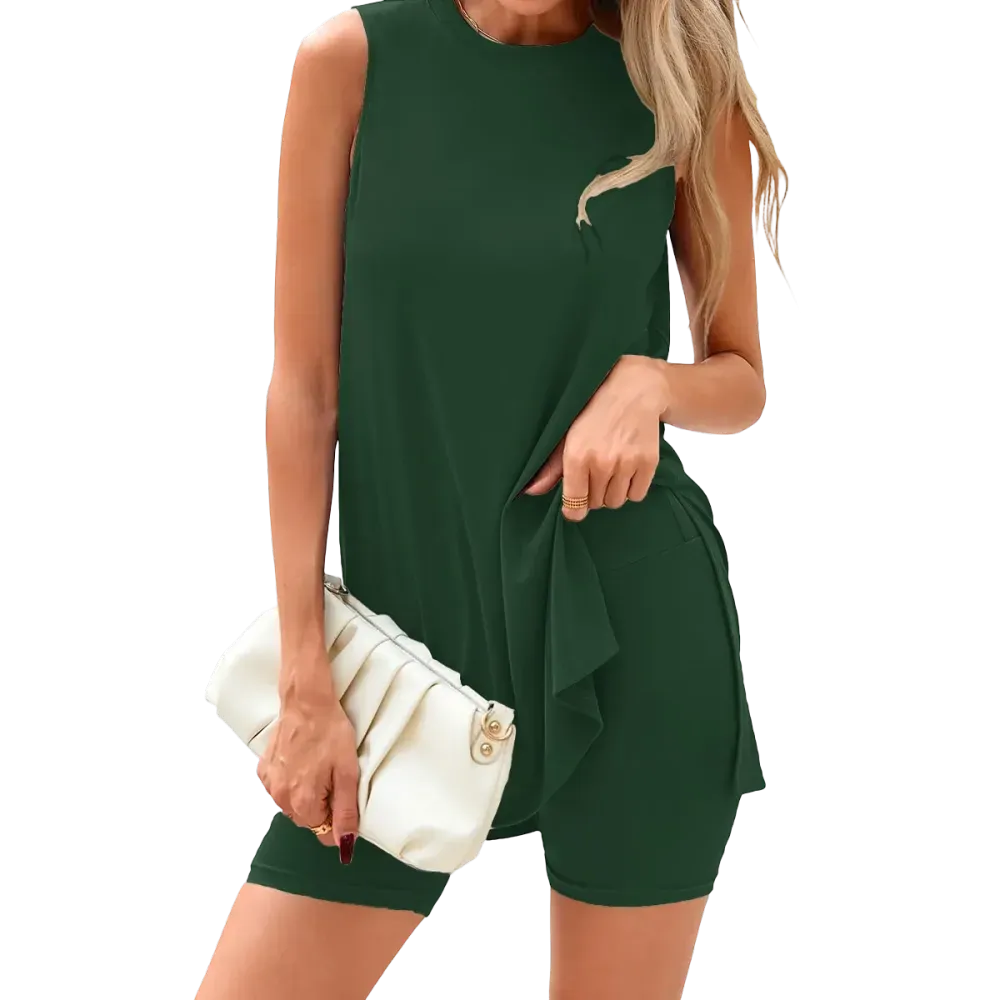 Women's 2 Piece Sets Summer Matching Lounge Shorts Set