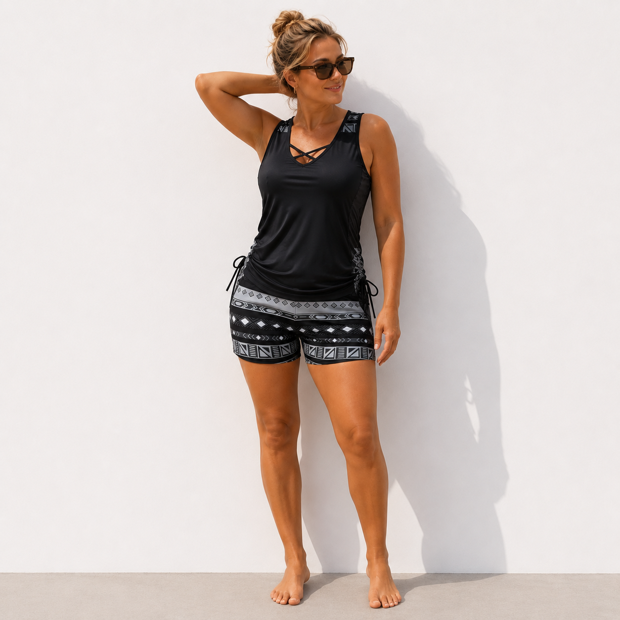 ⏰LAST DAY 60% OFF - Women's Tummy Control Tankini Set with Built-In Bra – Flattering Boho Swimwear with Shorts🔥 Buy 2 Free Shipping