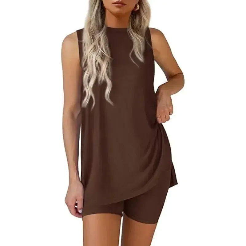 Women's 2 Piece Sets Summer Matching Lounge Shorts Set