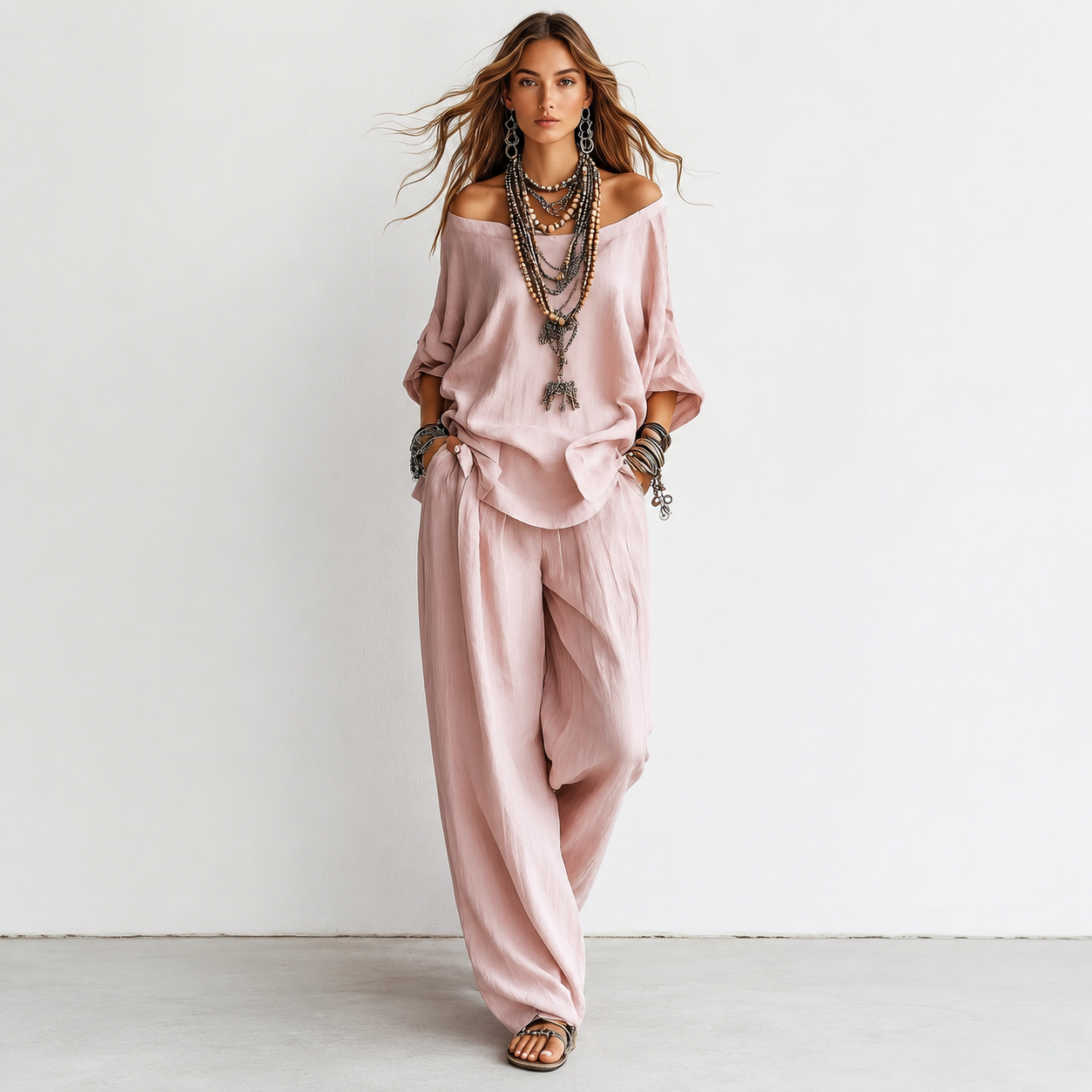 New Women's Cotton-Linen Set