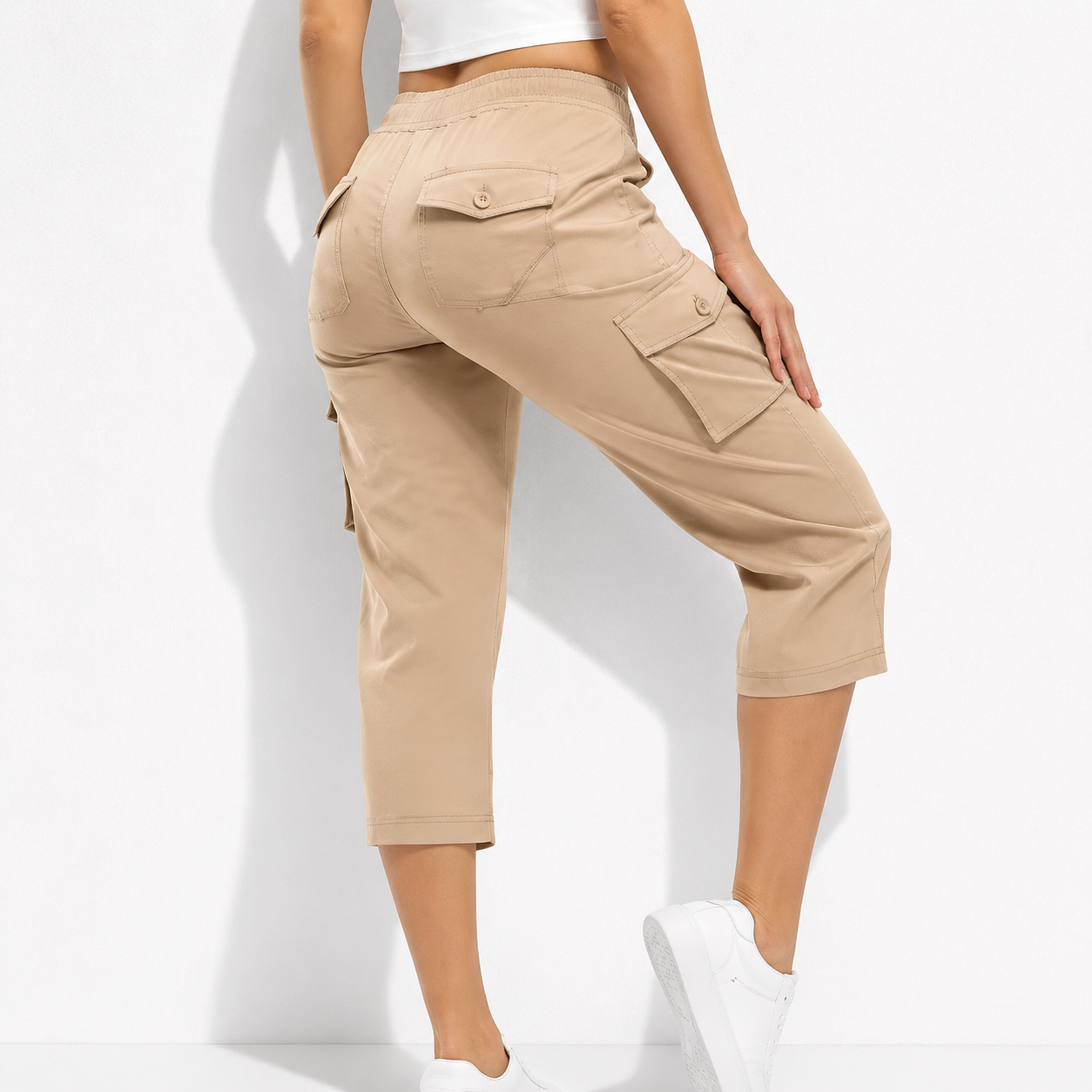 🔥8-Pack Women's Lightweight Cargo Capris – Multi-Pocket Casual Capris (All Colors)