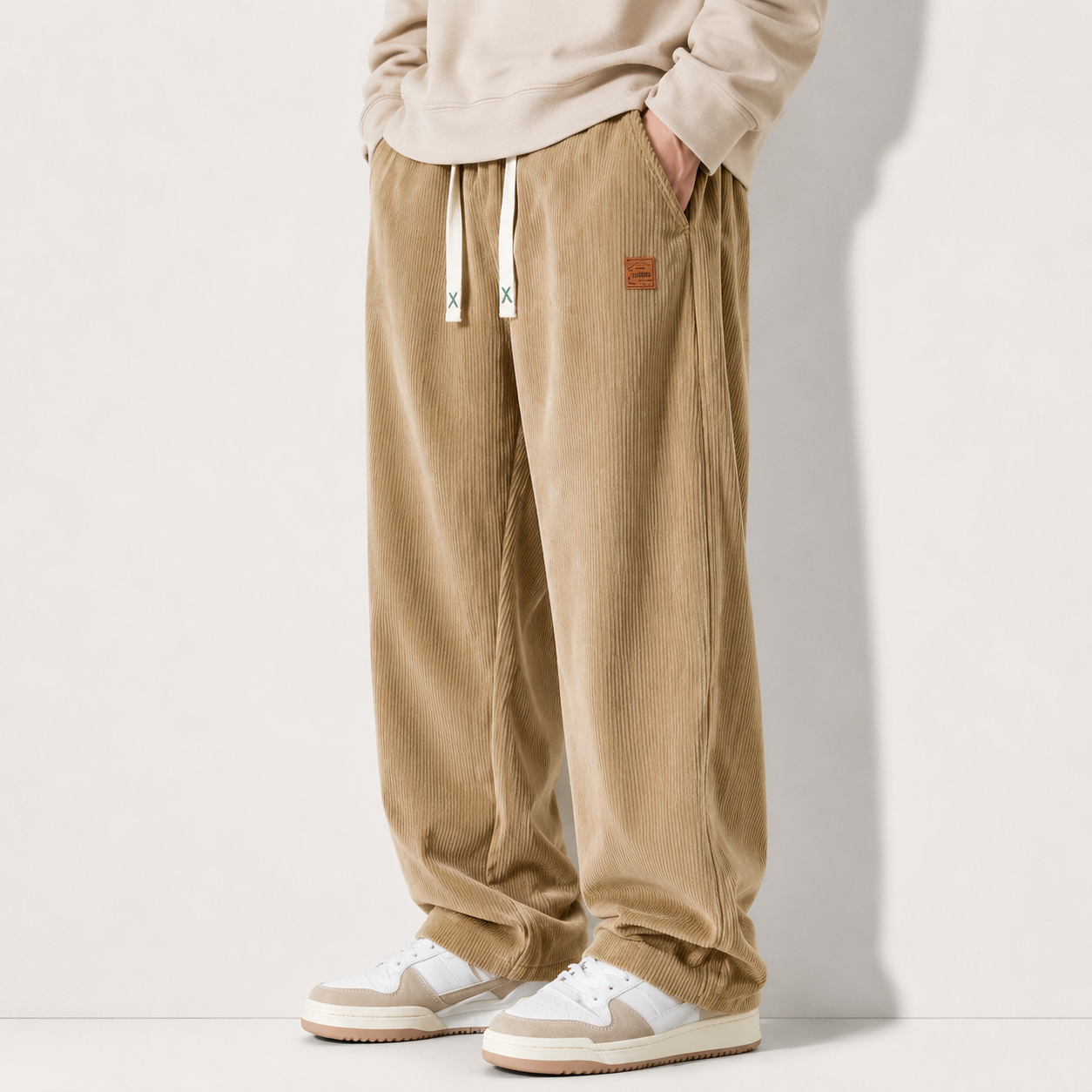 Men's Corduroy Straight-Leg Sweatpants