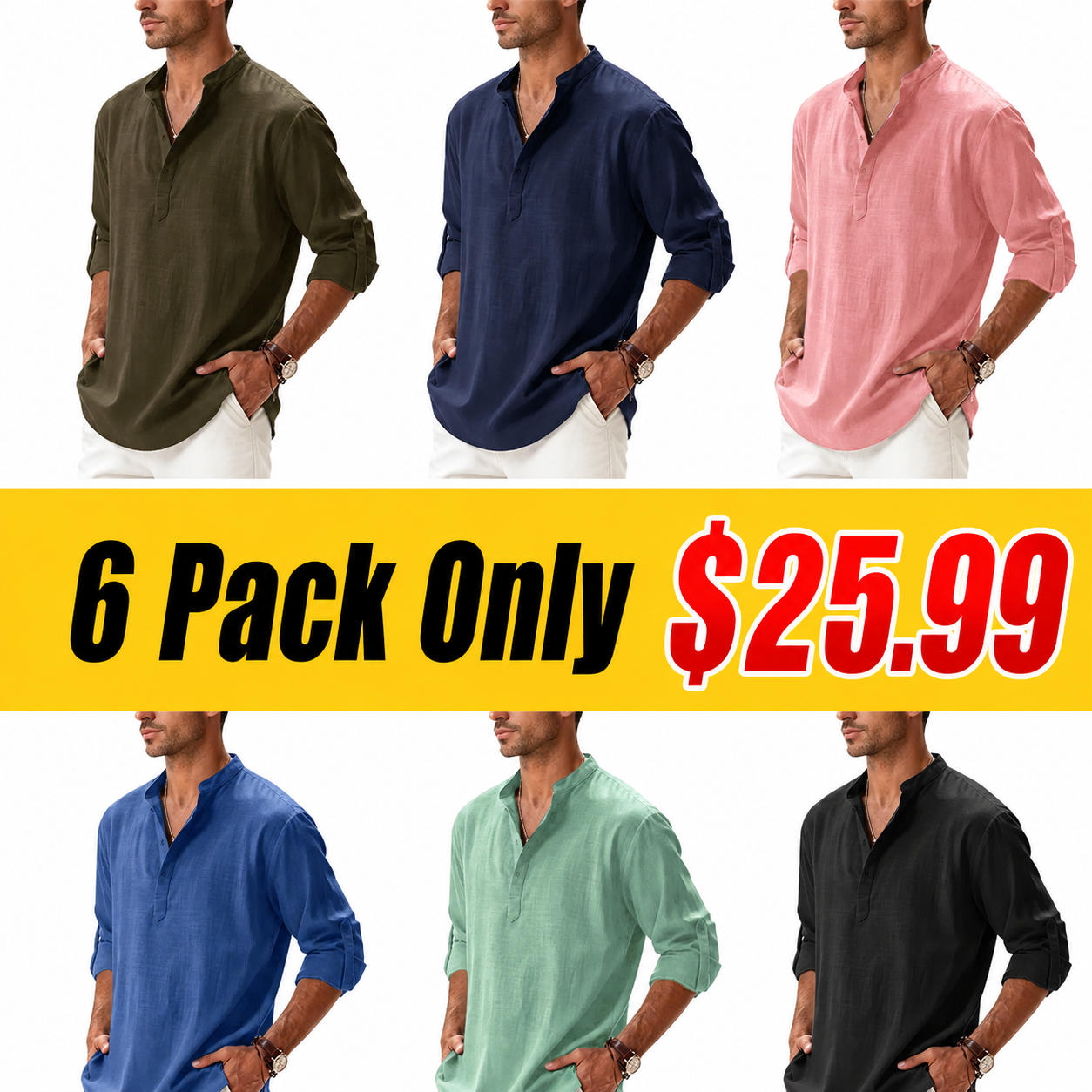 50% Off Today! – Men's Breathable Linen Polo – Lightweight & Shape-Retaining