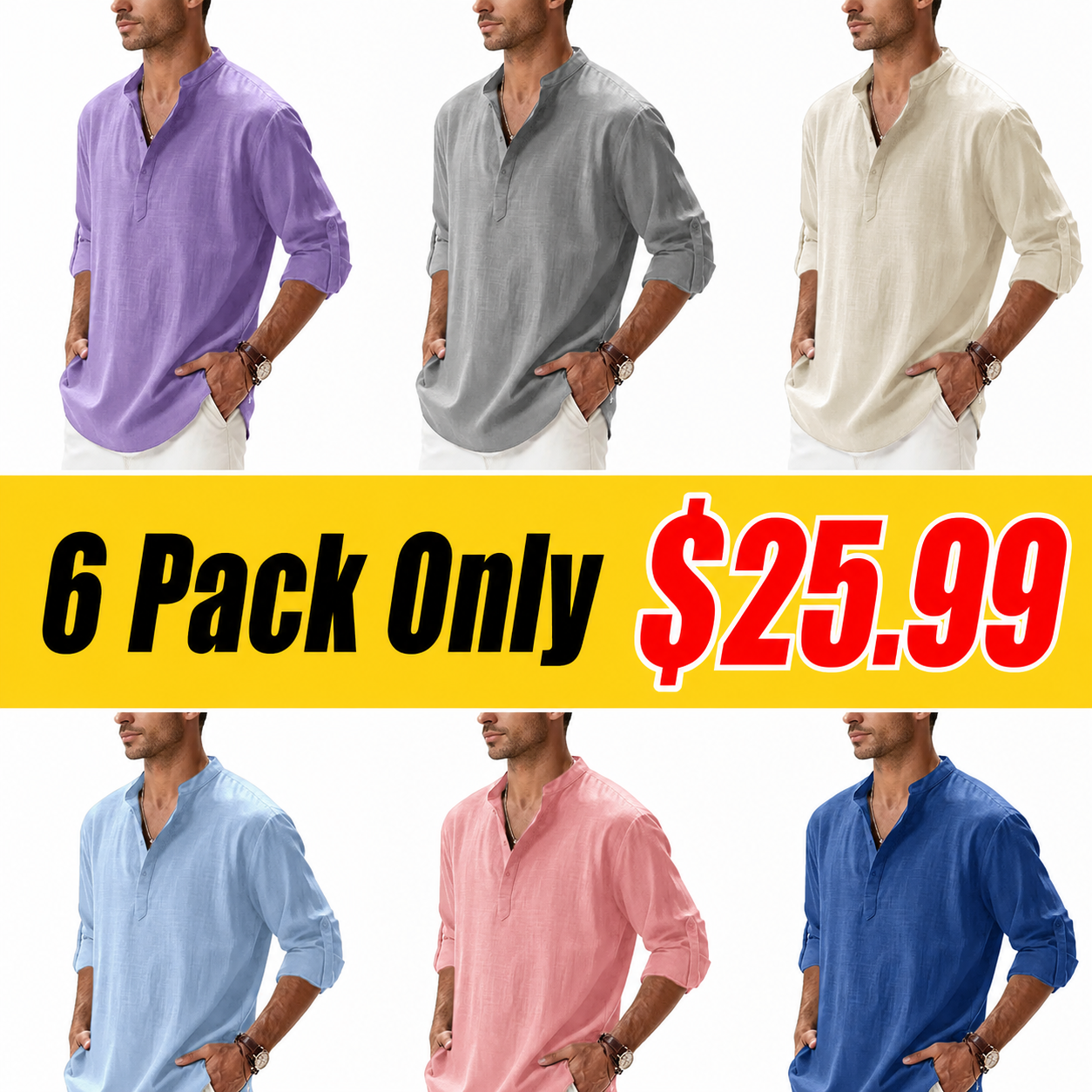 50% Off Today! – Men's Breathable Linen Polo – Lightweight & Shape-Retaining