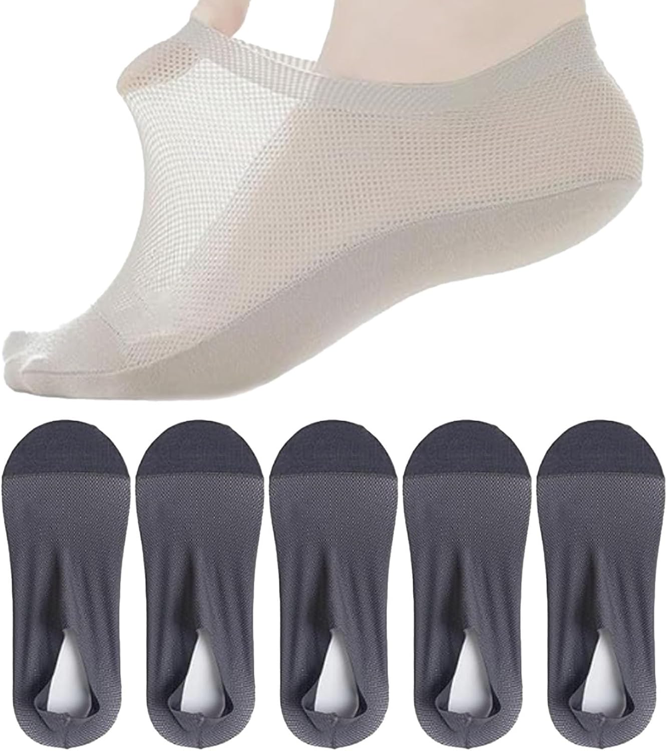 Zeanaturals Ultra Thin Liner Non Slip No Show Socks Women Men Low Cut Liner for Flats Hidden Invisible Boat 38-43
