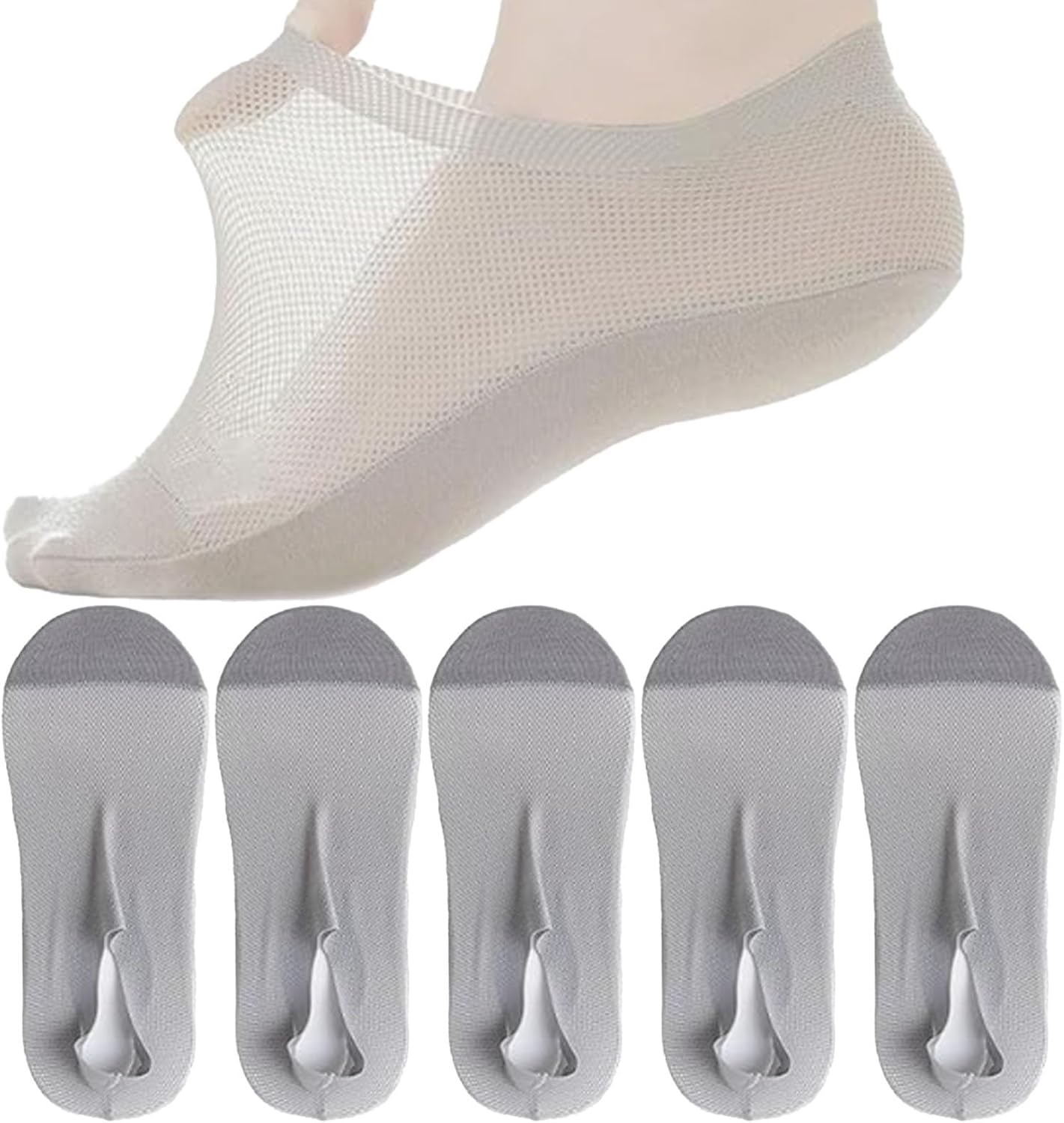 Zeanaturals Ultra Thin Liner Non Slip No Show Socks Women Men Low Cut Liner for Flats Hidden Invisible Boat 38-43