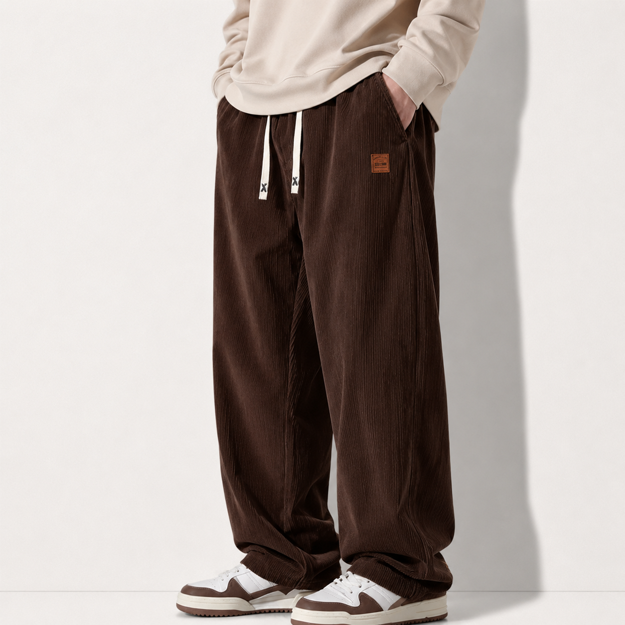 Men's Corduroy Straight-Leg Sweatpants