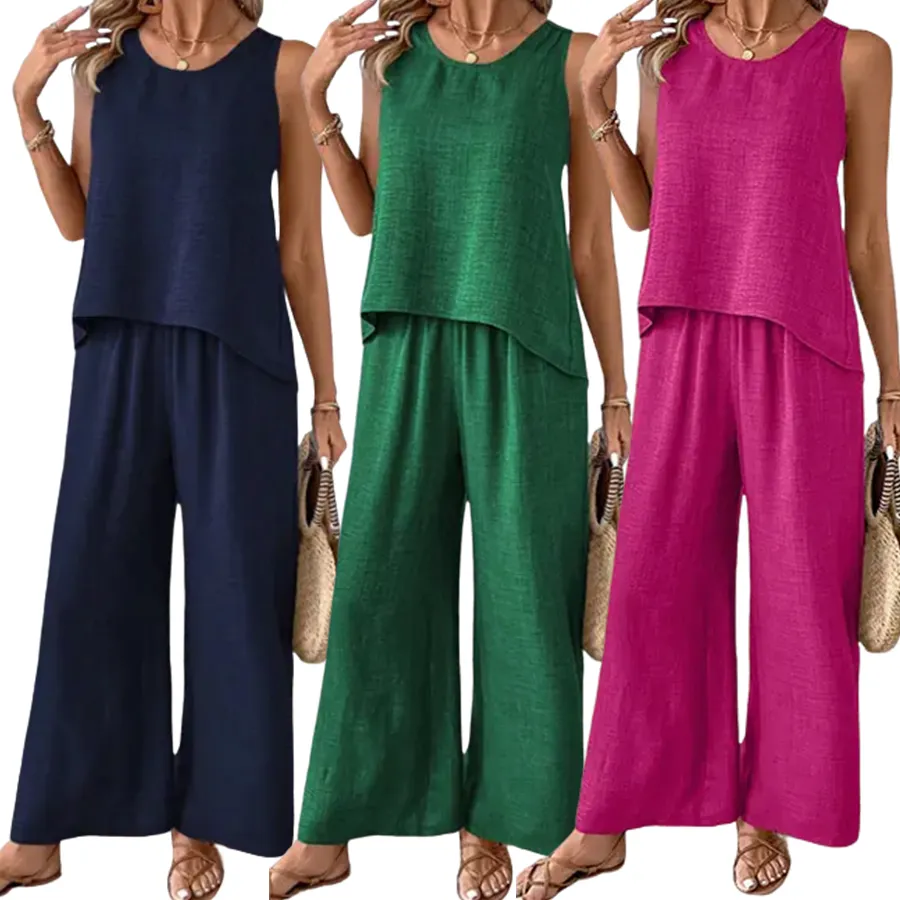 Women's Solid Color Simple Sleeveless Dress for Casual Attire