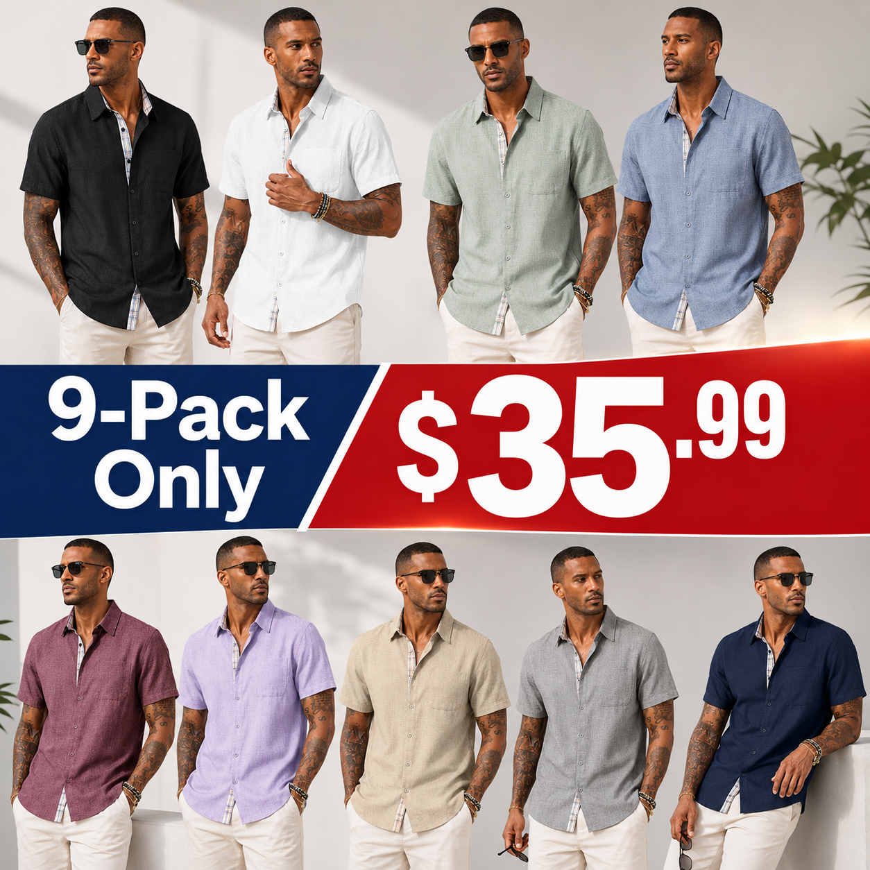 Mens Short Sleeve Summer Shirts Casual Regular Fit Shirts Holiday Beach Shirt with Pockets