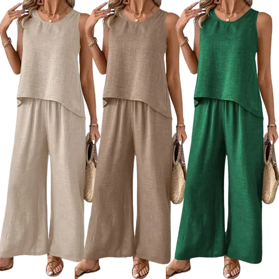 Women's Solid Color Simple Sleeveless Dress for Casual Attire