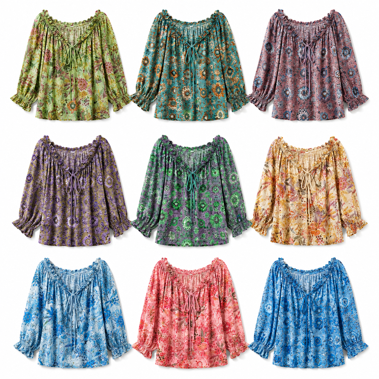 Floral blouse color options