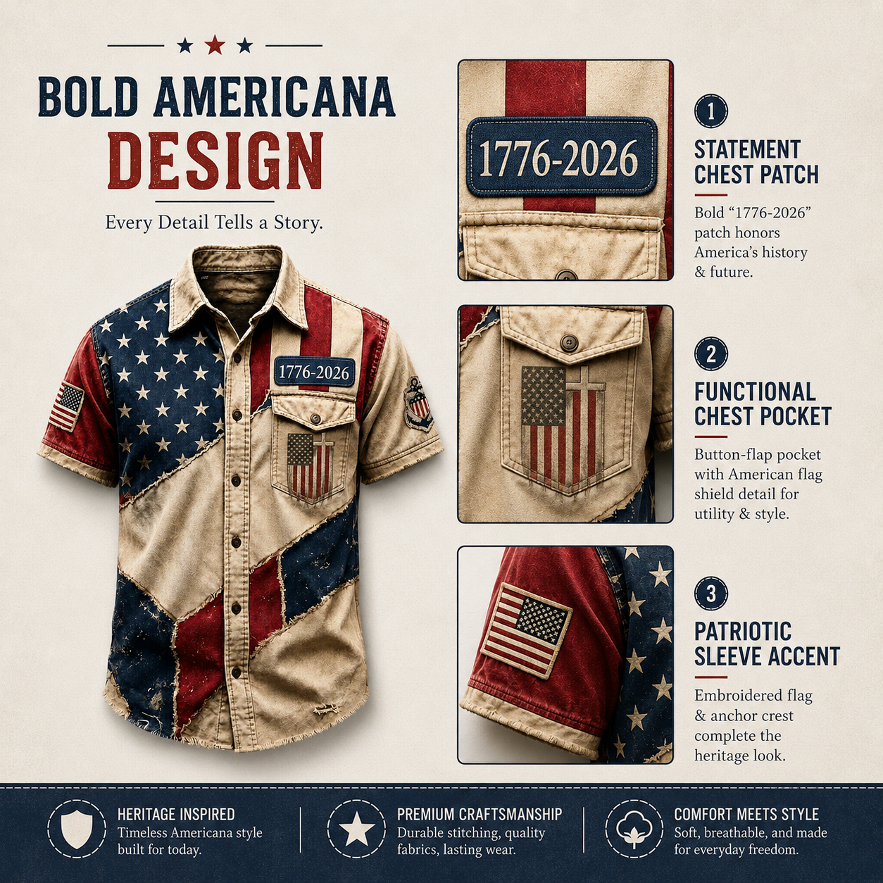 Chest patch pocket and sleeve details