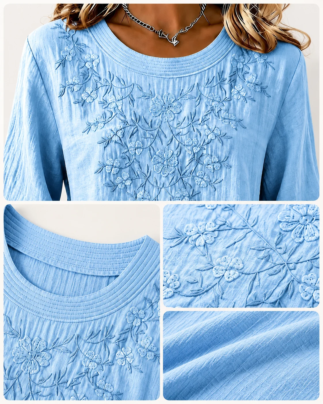 Neckline & Embroidery Detail Image
