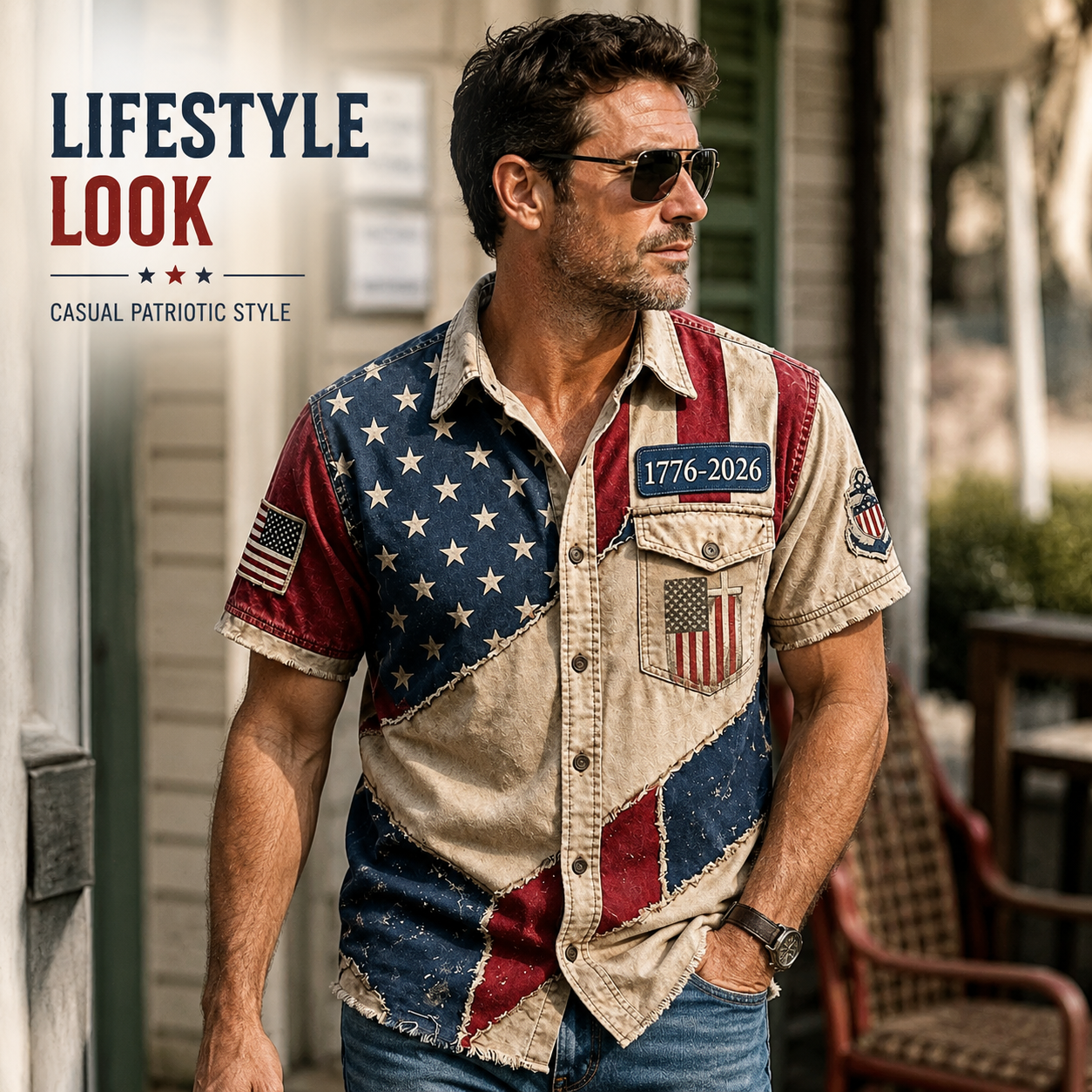 Lifestyle model wearing shirt