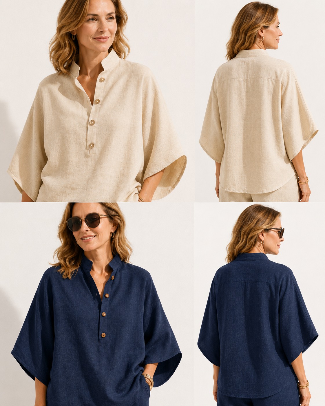 Upper body front and back detail views