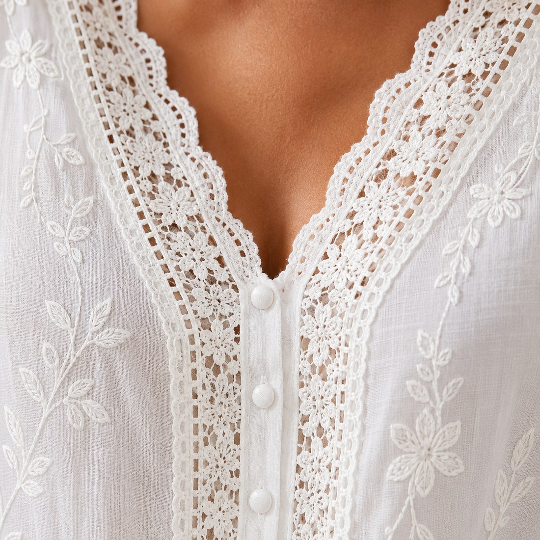 Lace V-Neck Detail