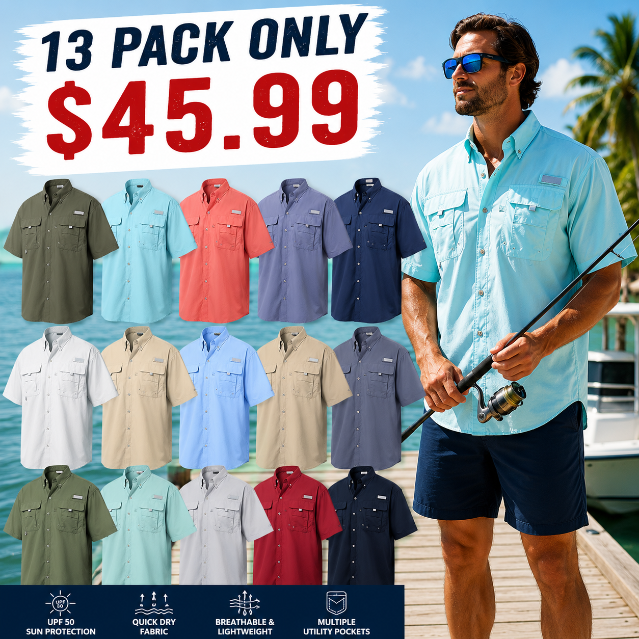 ✨13 PACK ONLY $45.99✨ FREE SHIPPING - Men's Short Sleeve Shirt