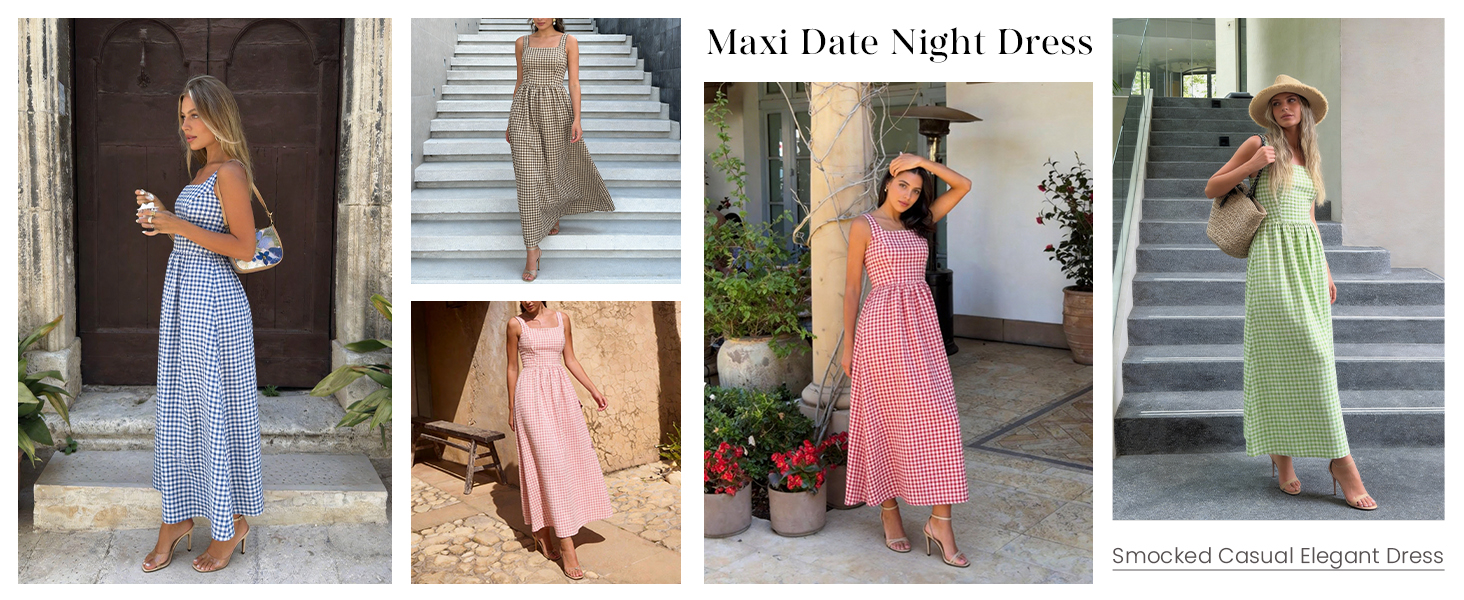 Beach Dresses for Women Vacation Flowy Sundresses with Pockets