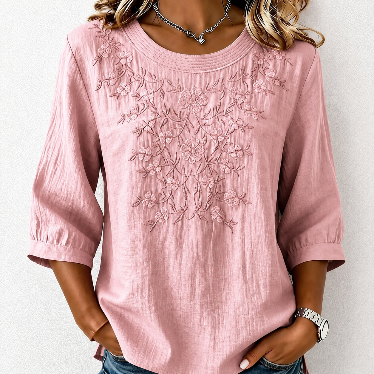 Women's Linen-Cotton Printed Tops