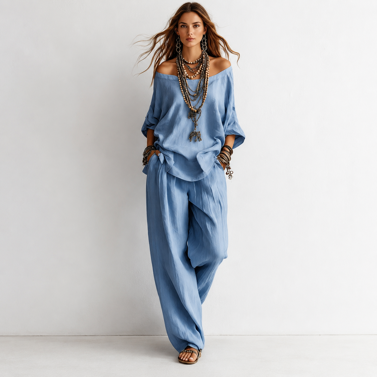 New Women's Cotton-Linen Set