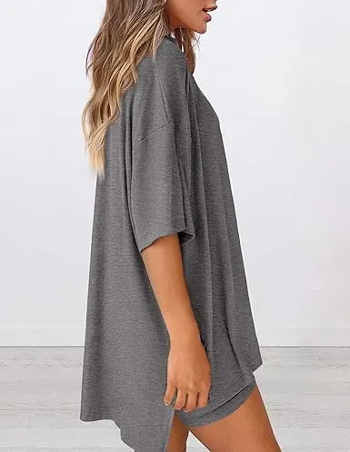 🔥Women's Casual Loose-fitting Two-Piece Set (Crew Neck/V-Neck) 🔥 10-Piece Set - Includes All Colors, Only $24