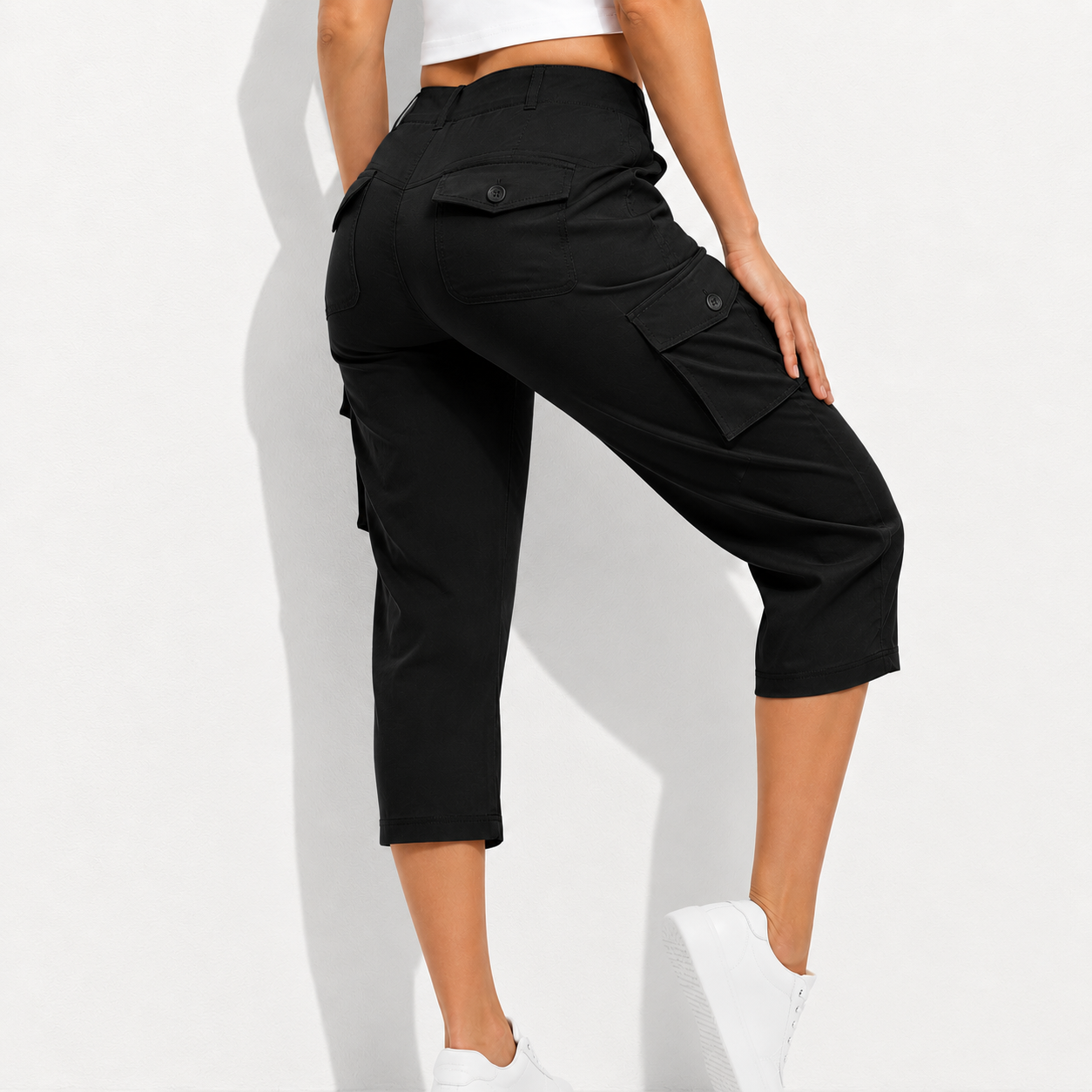 🔥8-Pack Women's Lightweight Cargo Capris – Multi-Pocket Casual Capris (All Colors)