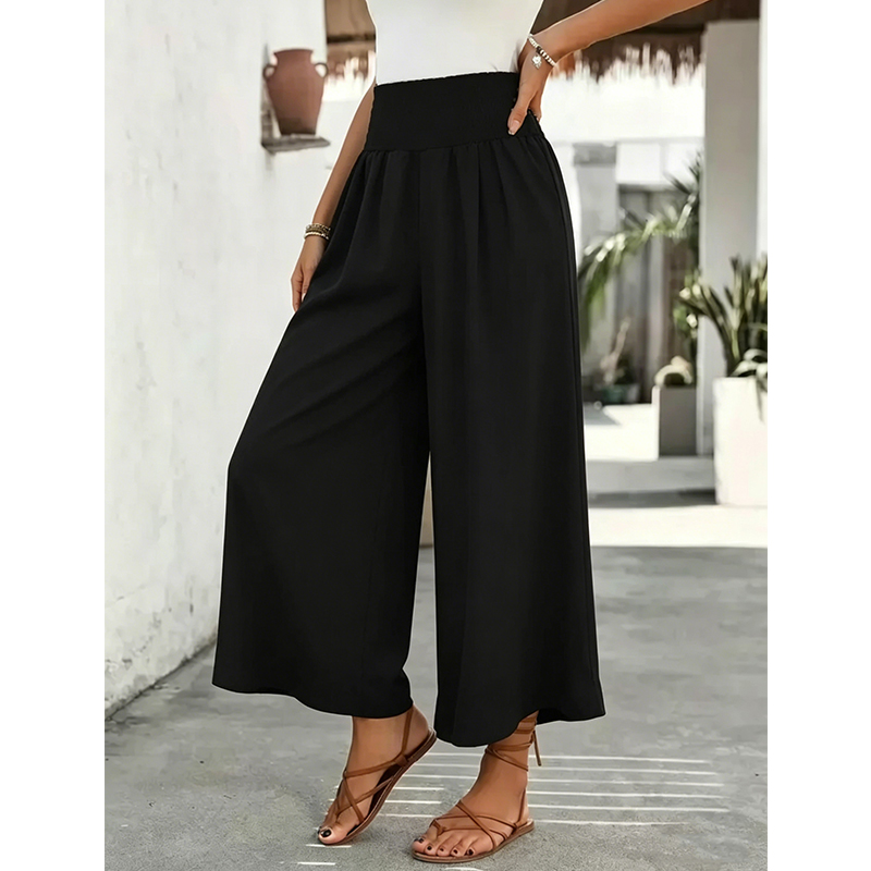 Women's Ditsy Floral Print Wide Leg Pants, Boho Casual Comfy Trousers for Summer, Women's Clothes for Daily Wear
