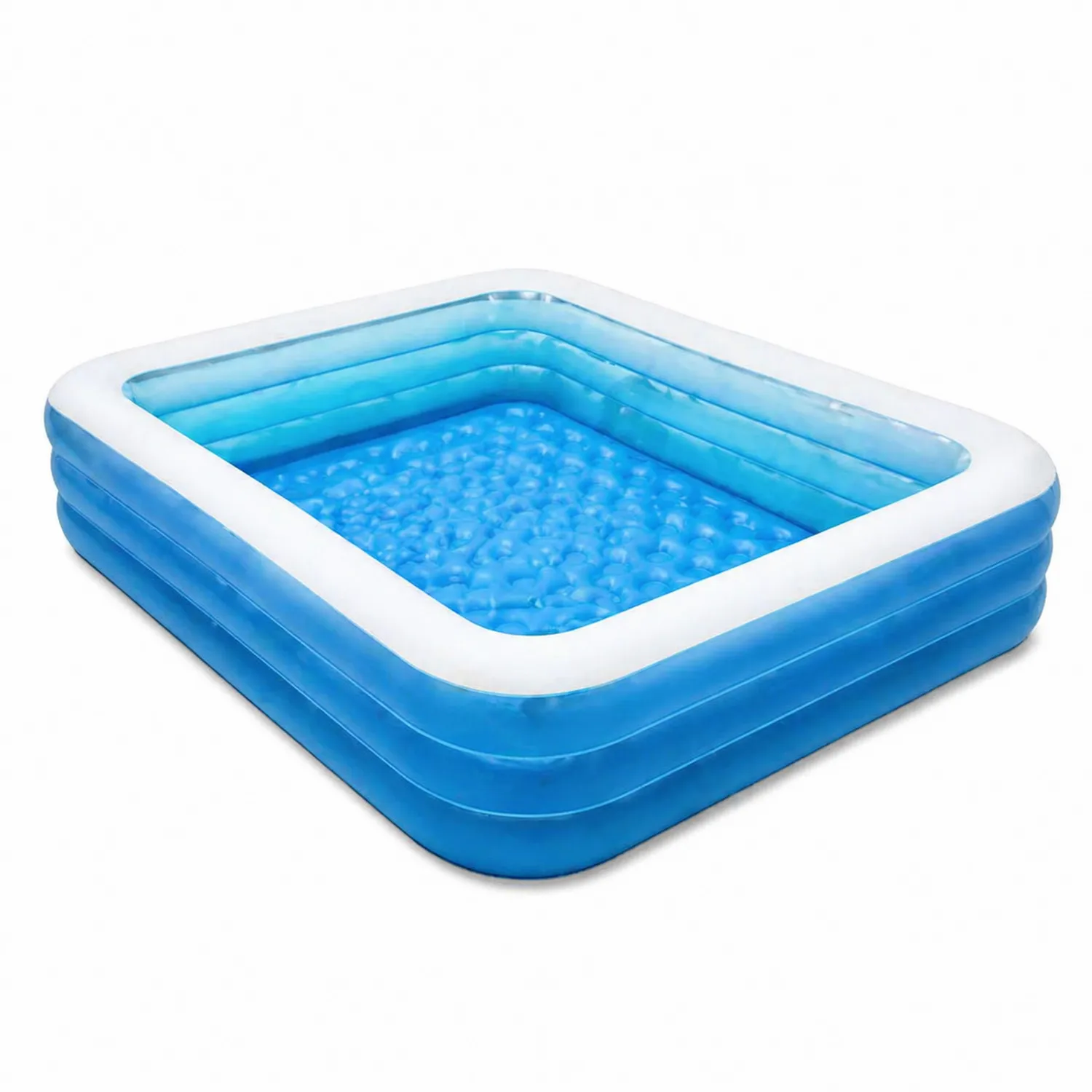 Piscine Gonflable Rectangulaire en PVC Bleu et Blanc-Lutrivoqorx
