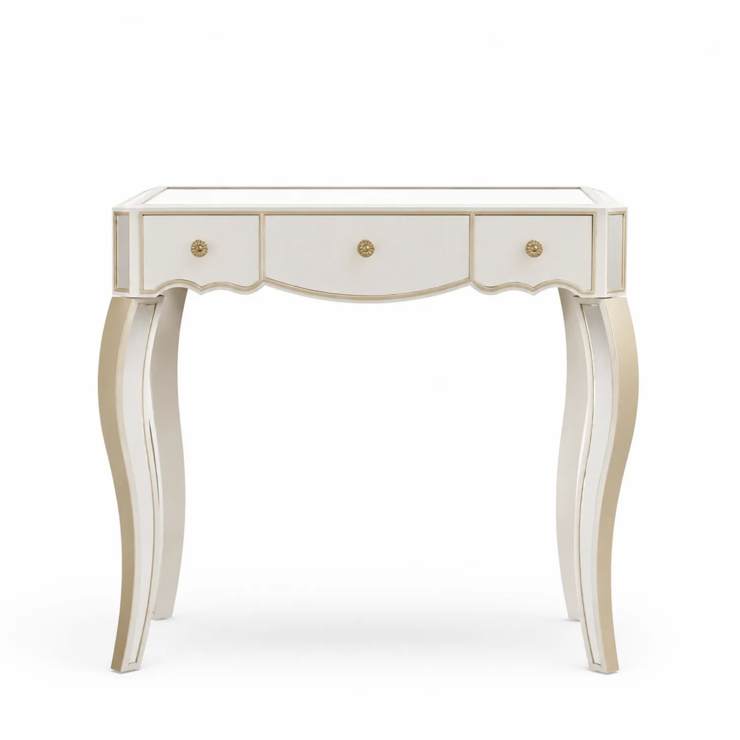 Console en Bois avec Tiroirs et Pieds en MDF Laqué-Lutrivoqorx