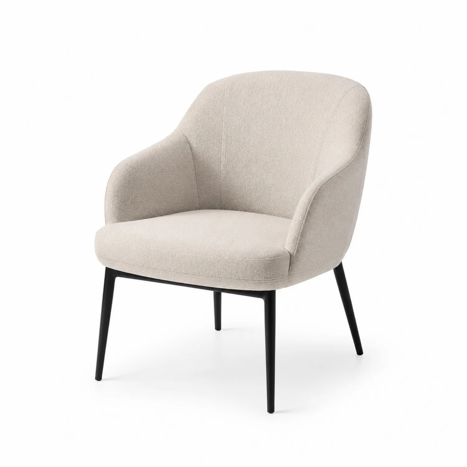 Fauteuil en tissu polyester beige avec pieds en métal-Lutrivoqorx